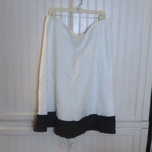 Ashley Stewart White Linen Skirt 3x